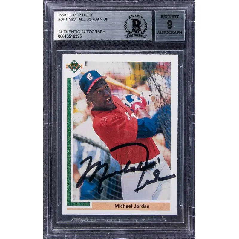 1991 Upper Deck Michael Jordan Signed Autographed Baseball Rookie RC BGS 9 Mint