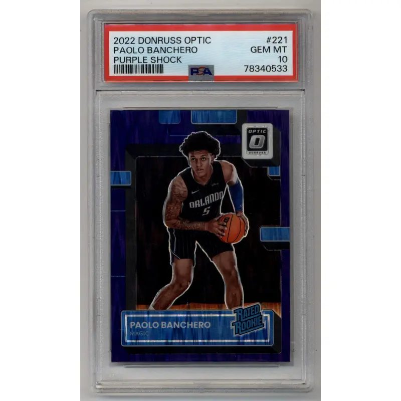 Paolo Banchero 2022-23 Donruss Optic Purple Shock #221 PSA 10 Gem Mint