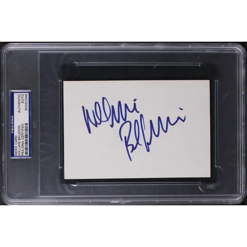 William Baldwin Backdraft Authentic Signed 4x6 Index Card PSA/DNA Slabbed