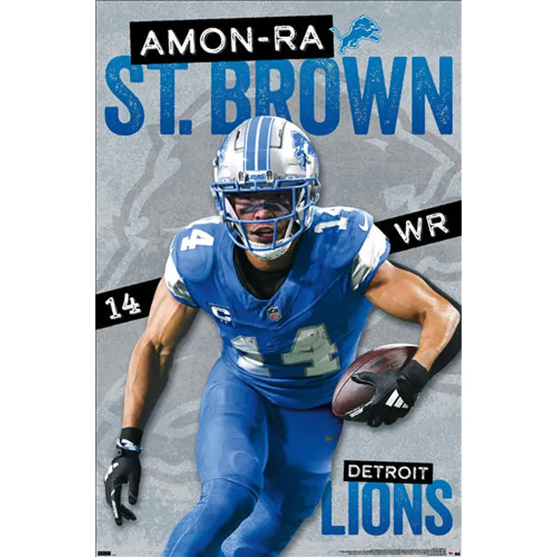 Amon-Ra St. Brown "Dynamo" Detroit Lions NFL Action Poster - Costacos 2024