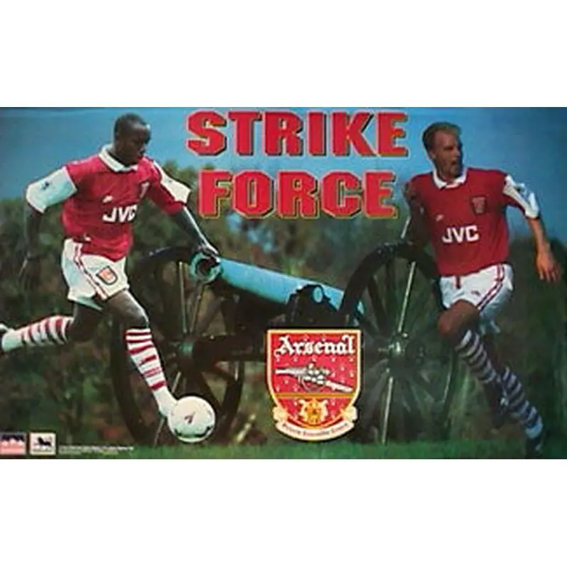 Arsenal FC "Strike Force" (Ian Wright, Dennis Bergkamp) Poster - Starline 1995