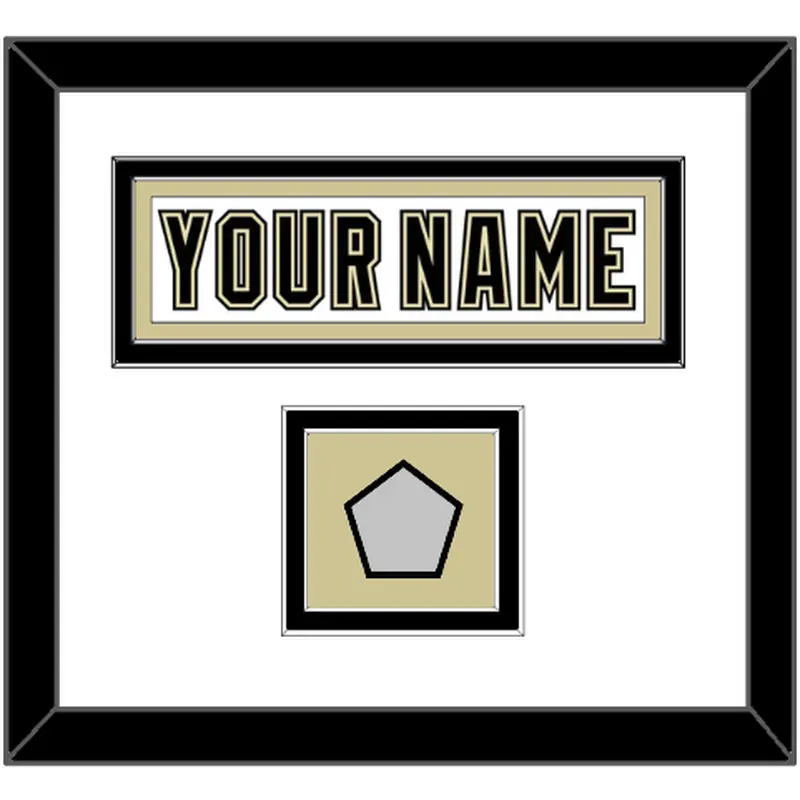 Pittsburgh Nameplate & Stanley Cup Finals Patch - Road White (2007-2016) - Double Mat 2