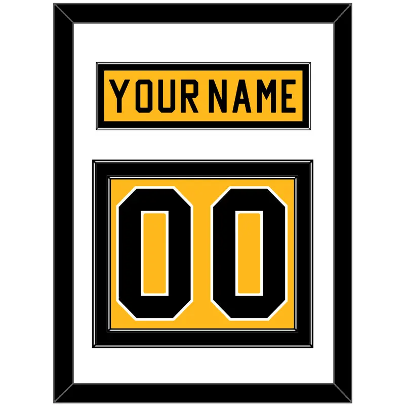 Pittsburgh Nameplate & Number (Back) - Alternate Gold (1981-1983) - Double Mat 1