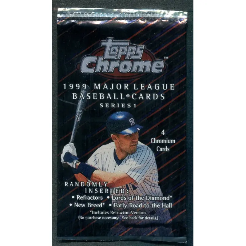1999 Topps Chrome Baseball Unopened Series 1 Pack (Retail) (4)