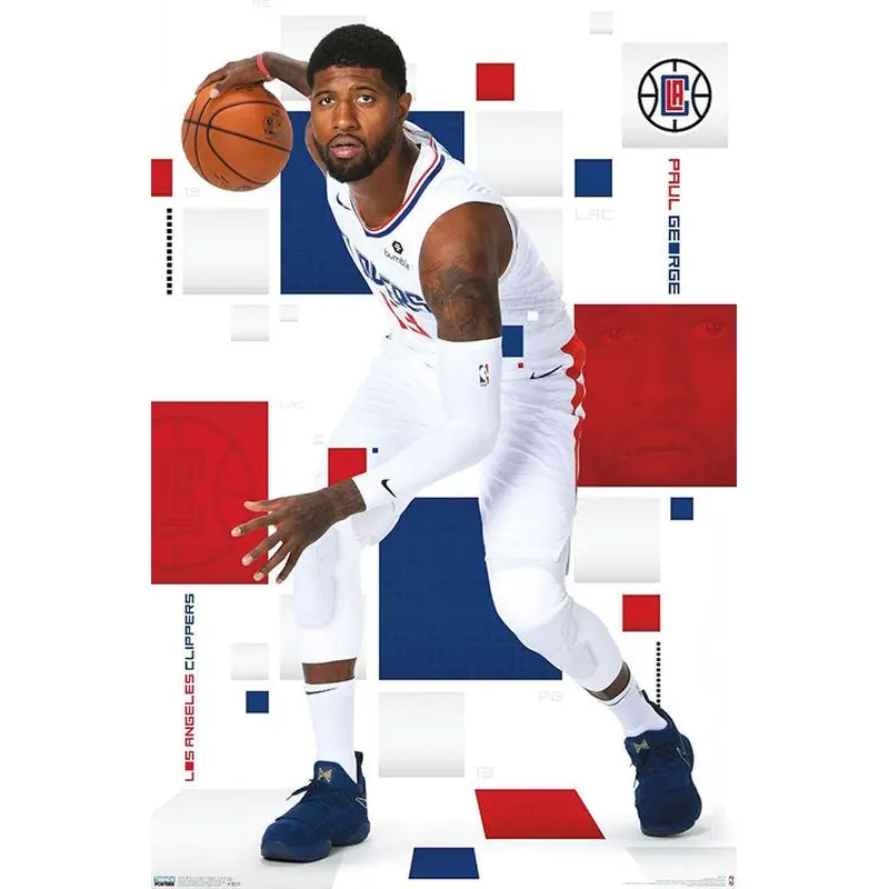 Paul George "LA Star" Los Angeles Clippers NBA Basketball Action Poster - Trends 2019