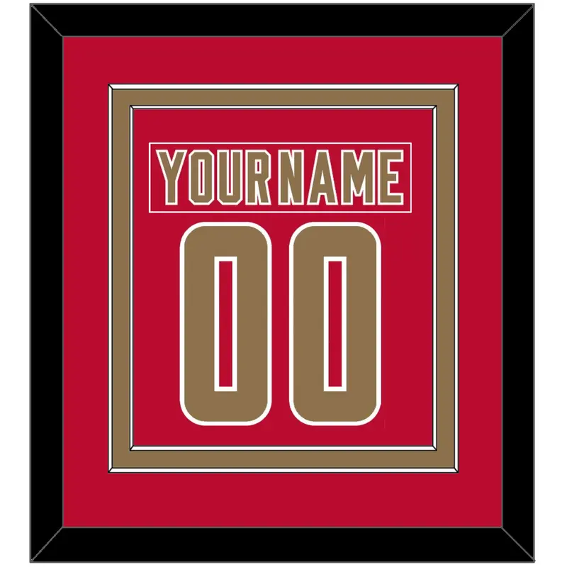 Denver Nameplate & Number (Back) Combined - Road Crimson - Double Mat 2