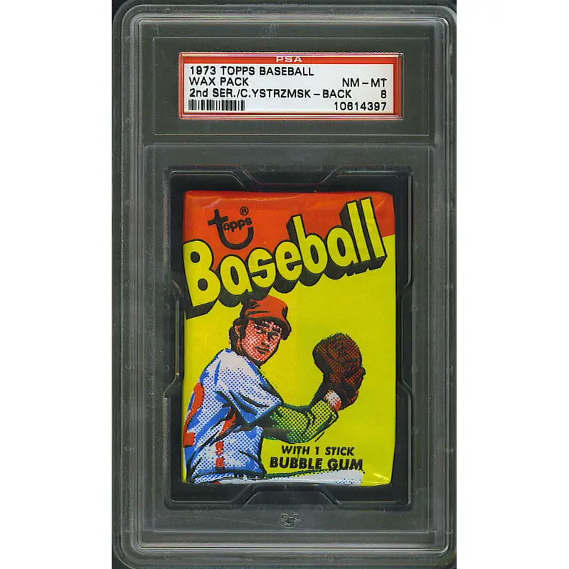 1973 Topps Baseball Unopened Series 2 Wax Pack PSA 8
