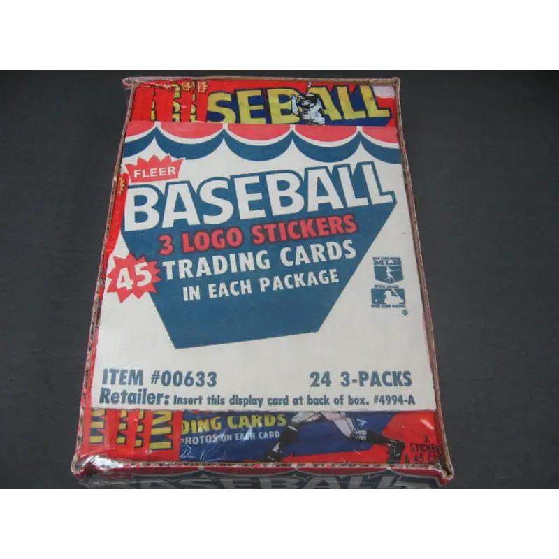1983 Fleer Baseball Unopened Wax Pack Rack Pack Box (Authenticate)