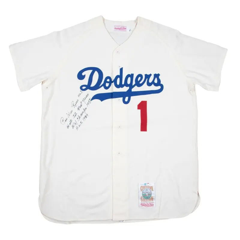 The Finest Pee Wee Reese Signed Heavily Inscribed Brooklyn Dodgers Jersey JSA