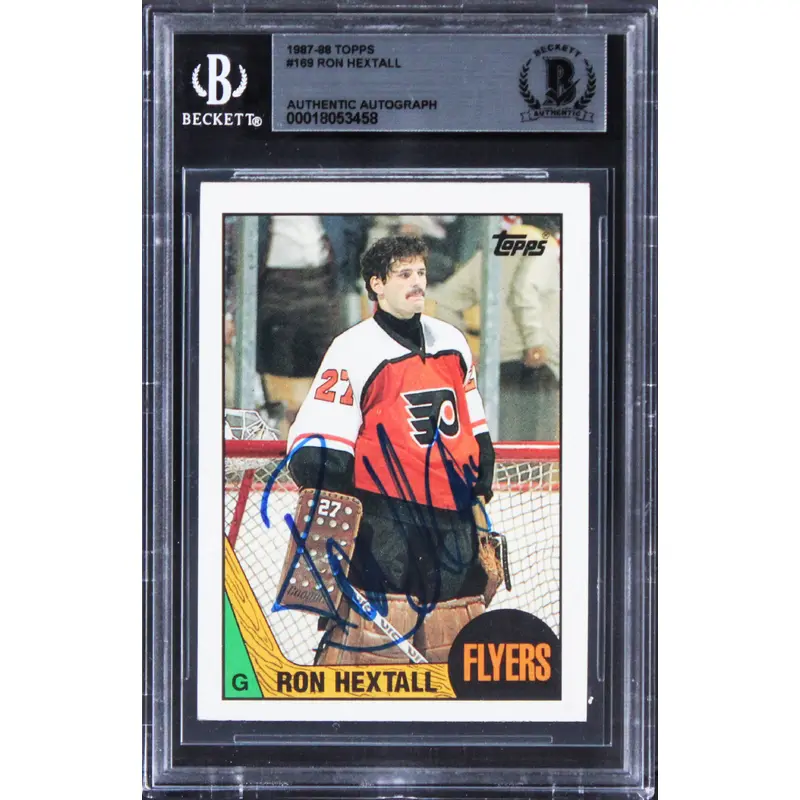 Flyers Ron Hextall Authentic Signed 1987 Topps #169 Card BAS Slabbed