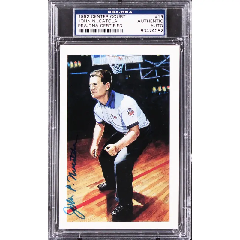John Nucatola Authentic Signed 3.5x5.5 1992 Center Court #19 Postcard PSA Slab