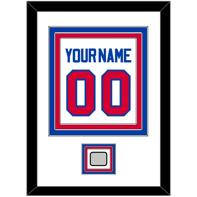 Detroit Name & Number With 2X Champions Patch - Home White (1983-1996) - Triple Mat 1