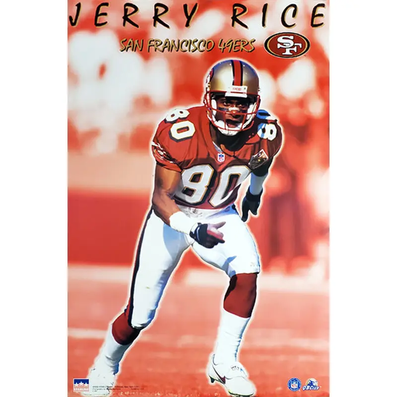 Jerry Rice "Going Deep" San Francisco 49ers NFL Action Poster - Starline 1998