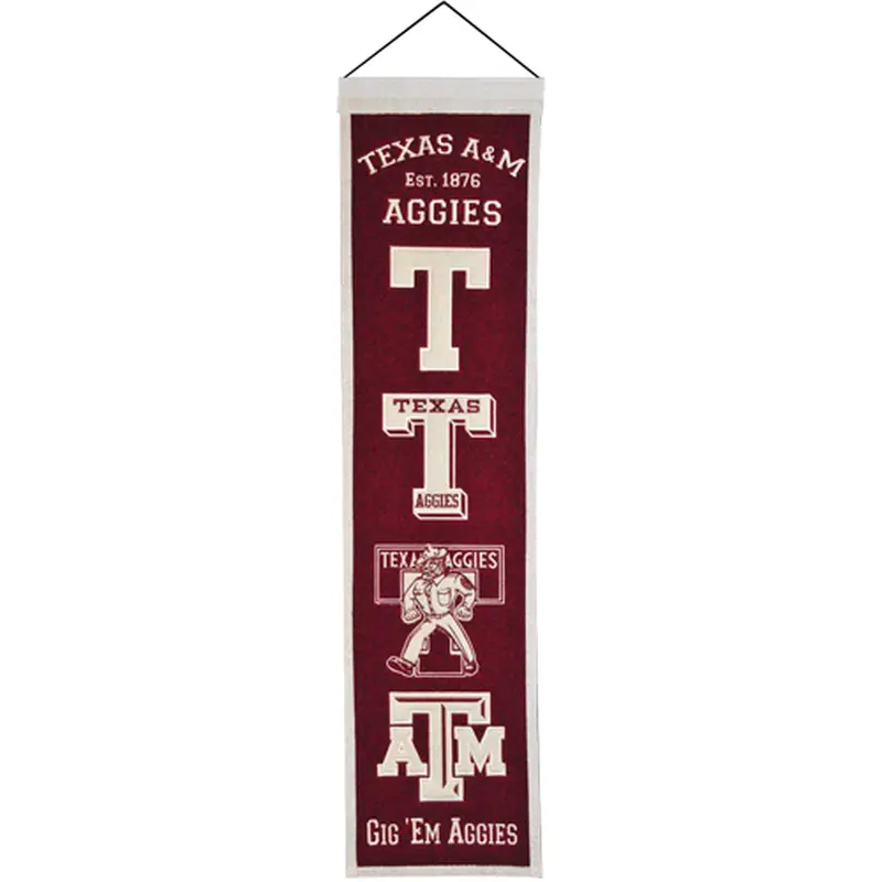Texas A&M Aggies Logo Evolution Heritage Banner