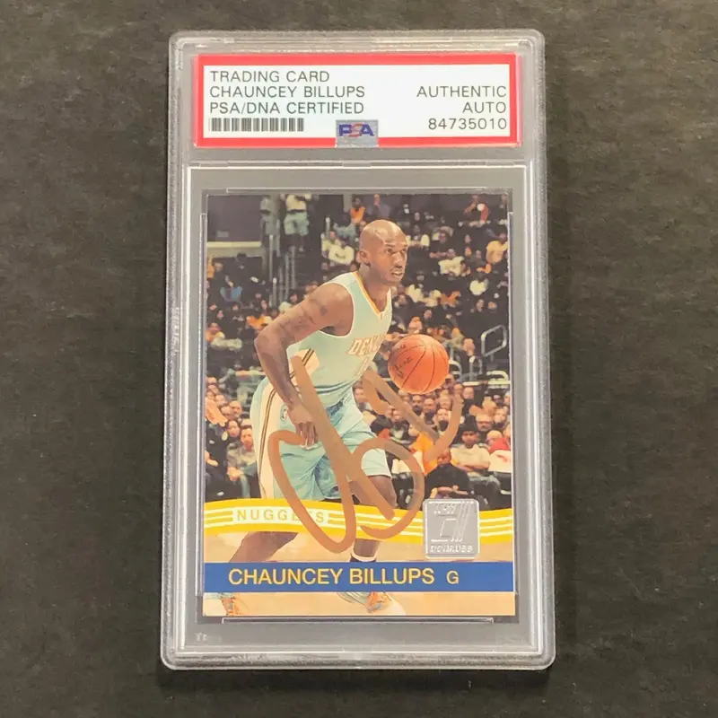 2010-11 Panini Donruss #115 Chauncey Billups Signed Card AUTO PSA Slabbed Nuggets