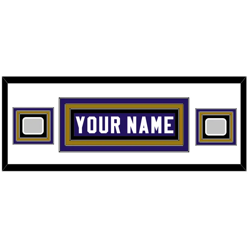Baltimore Nameplate & Super Bowl XXXV & XLVII Jersey Patches - Home Purple - Triple Mat 2