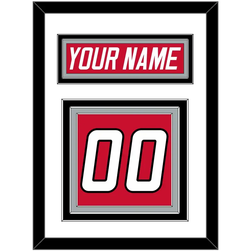 Carolina Nameplate & Number (Back) - Road Red (1997-2000) - Triple Mat 1