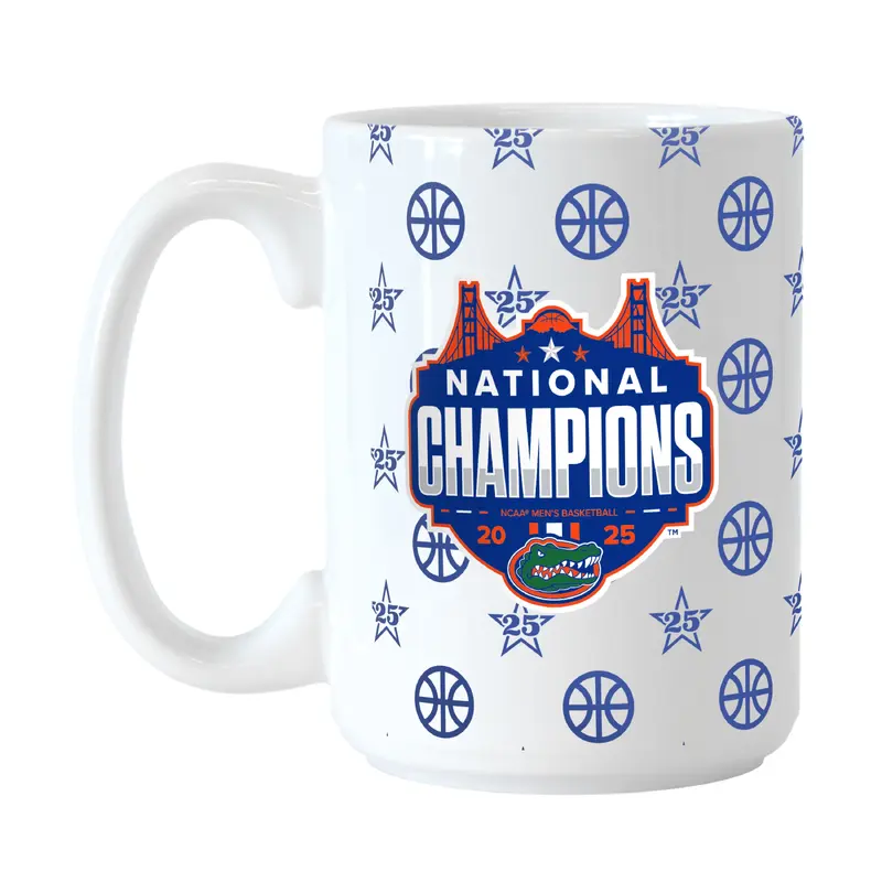 Florida 2025 Mens Basketball Champions 15oz Pattern Sublimated Mug