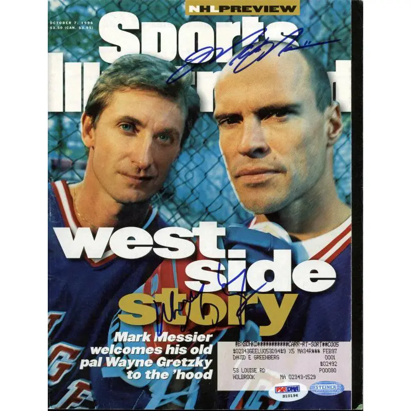 Rangers Wayne Gretzky & Mark Messier Signed Sports Illustrated PSA/DNA #S10196