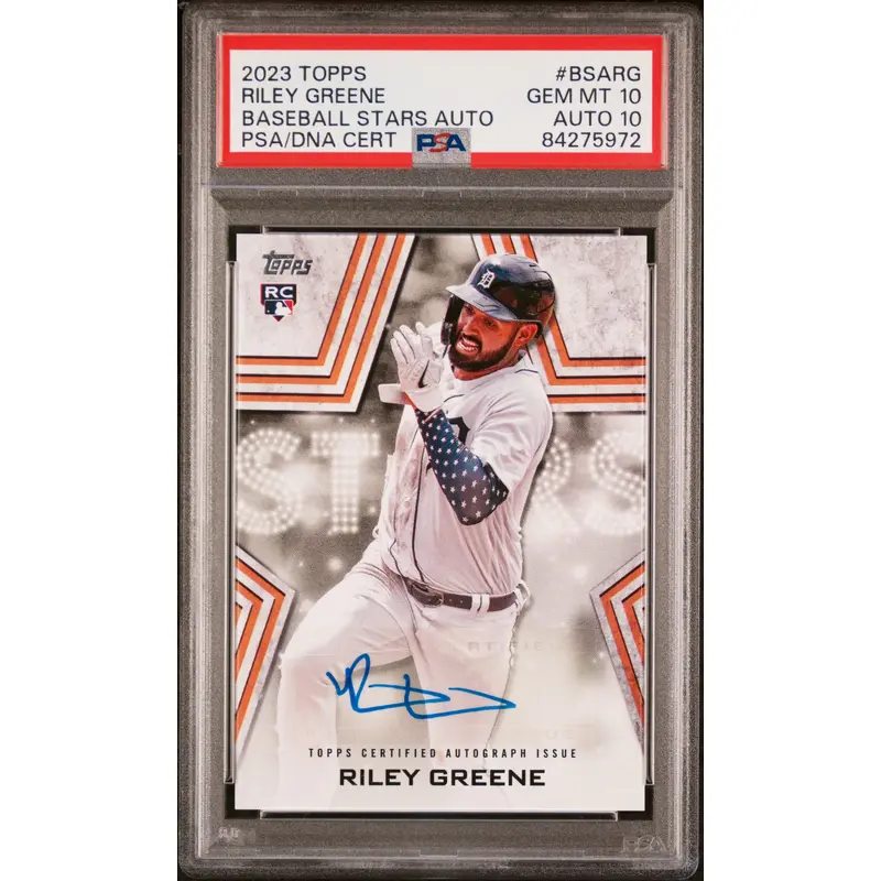 Riley Greene 2023 Topps Baseball Stars Auto PSA 10 Auto 10