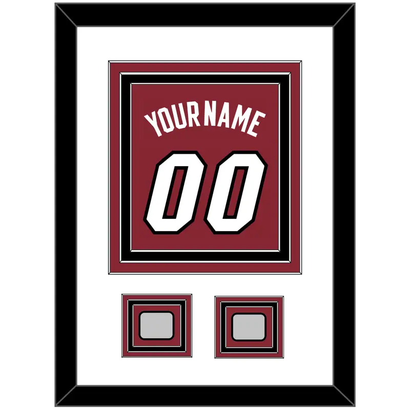 Miami Name & Number With 2 Finals Patches - Alternate Red (2009-2017) - Triple Mat 2