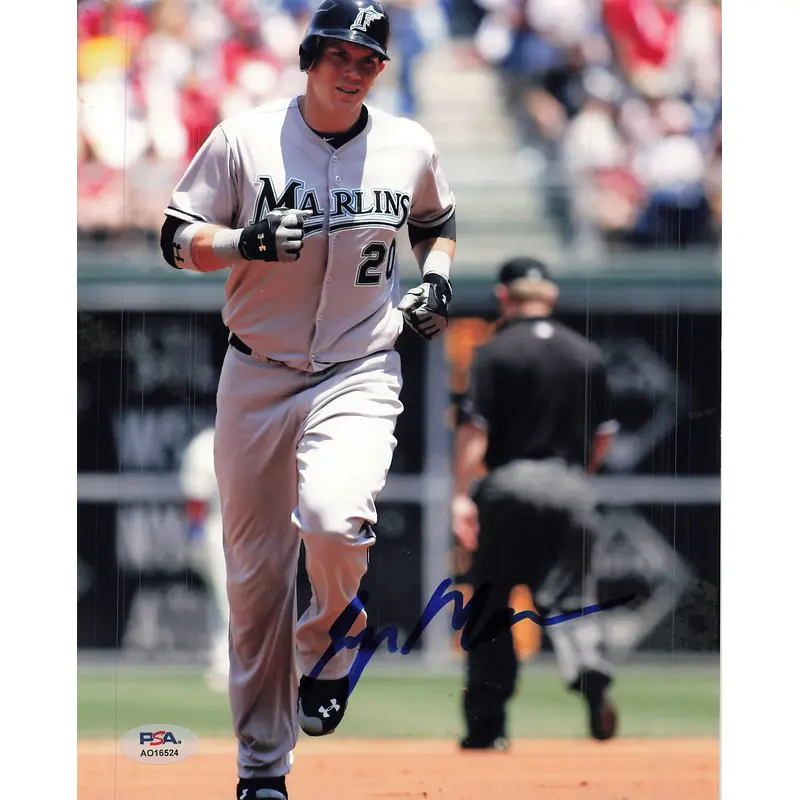 LOGAN MORRISON Signed 8x10 Photo PSA/DNA Miami Marlins Autographed