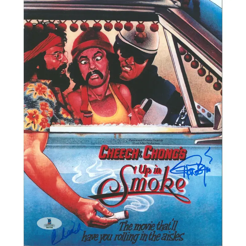 Cheech Marin & Tommy Chong Up in Smoke Authentic Signed 8x10 Photo BAS #B03704
