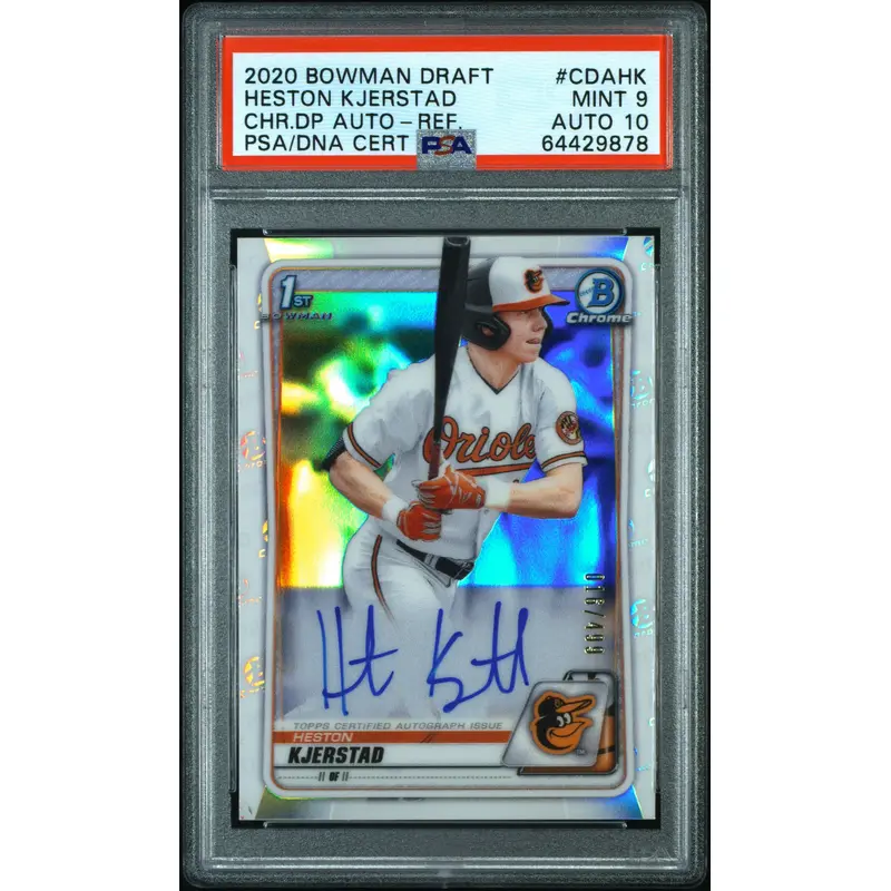 Heston Kjerstad 2020 Bowman Draft Refractor Auto #16/499 PSA 9 Auto 10