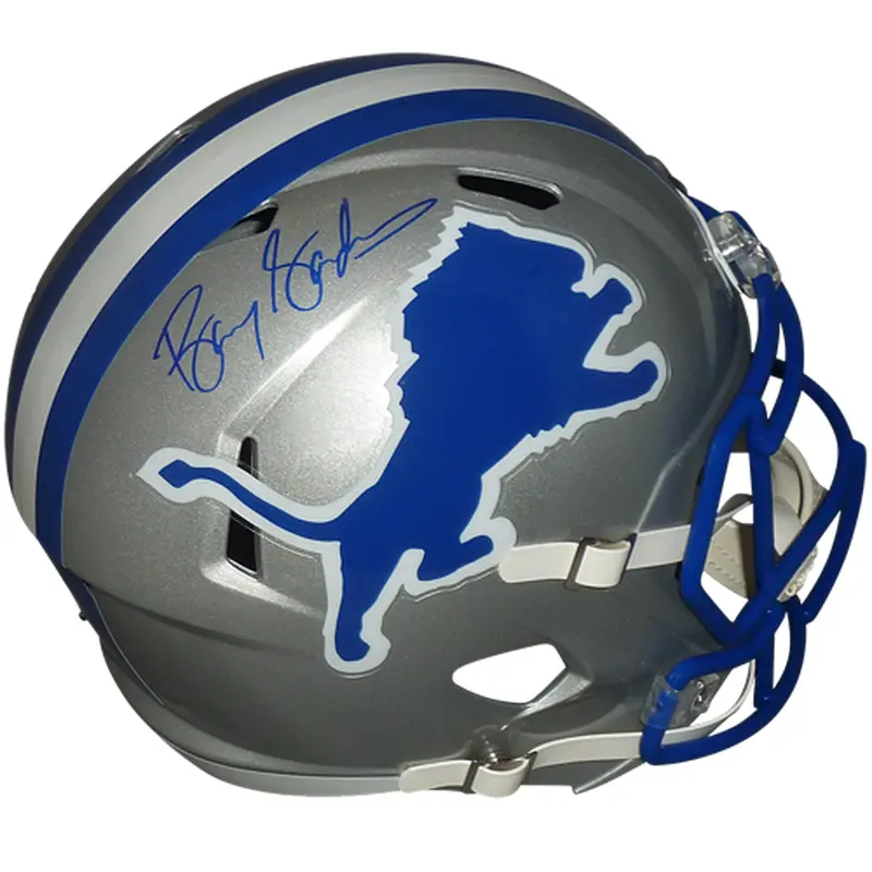Barry Sanders Autographed Detroit Lions (Throwback) Deluxe Full-Size Replica Helmet