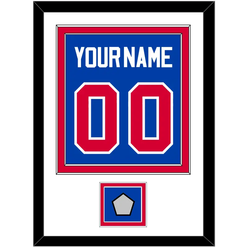 Detroit Name & Number With Champions Trophy Patch - Road Blue (1981-1996) - Double Mat 1