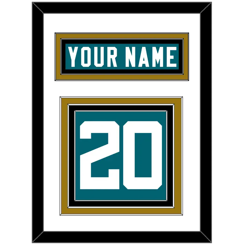 Jacksonville Nameplate & Number (Back) - Home Teal - Triple Mat 2