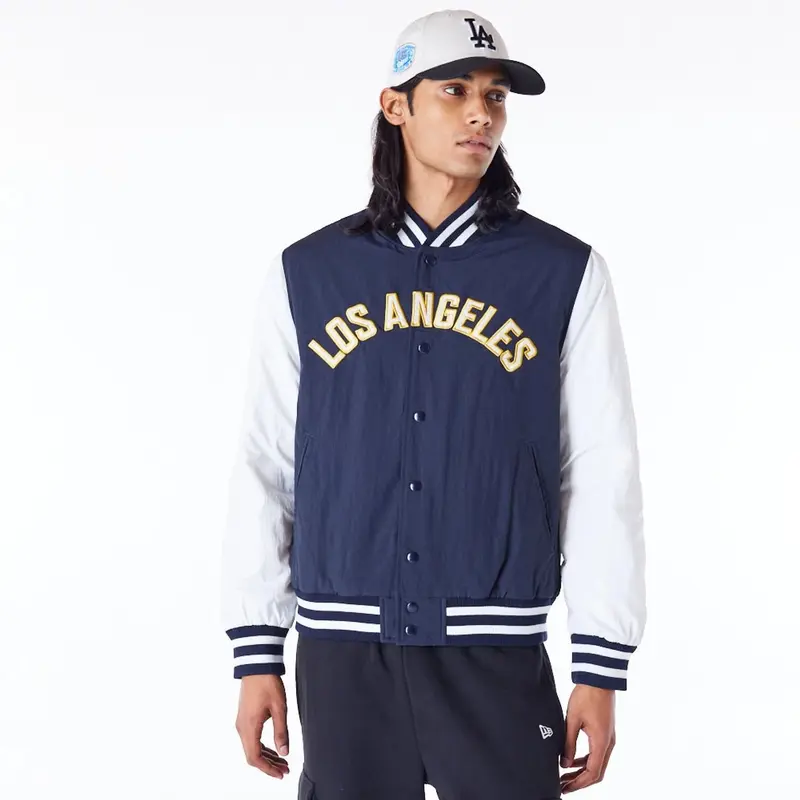 LA Dodgers MLB Wordmark Navy Bomber Jacket