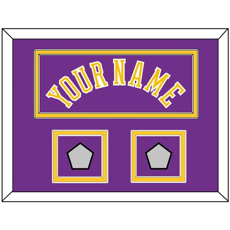 Los Angeles Name & 2 Trophy Patches - Road Purple (1978-1997) - Double Mat 3