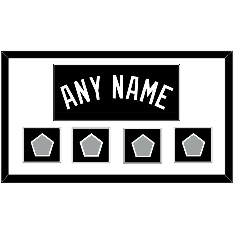 San Antonio Name With 4 Champions Banner Patches - Road Black (2002-2017) - Single Mat 1