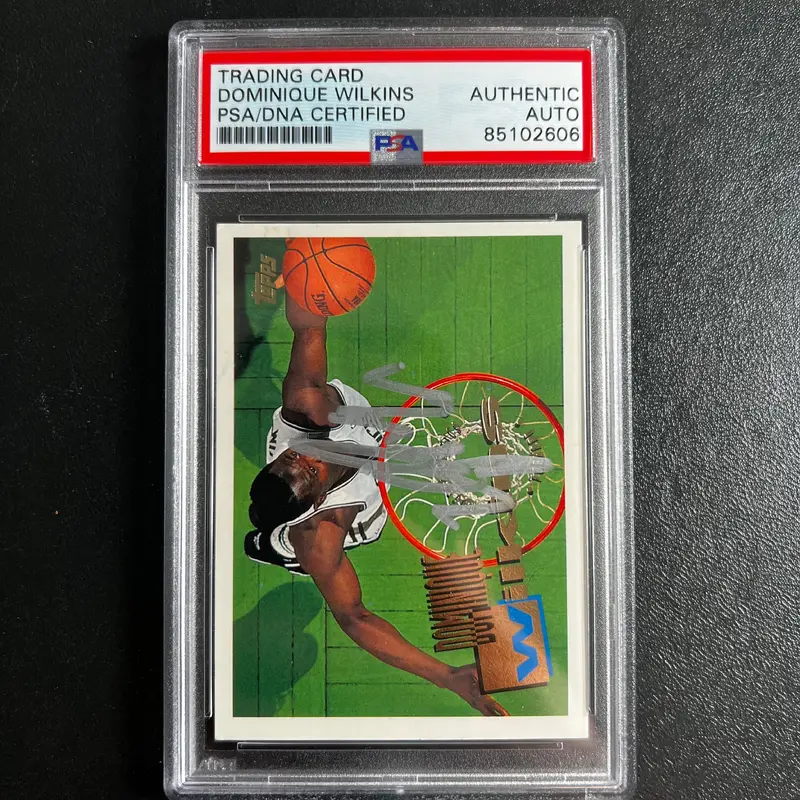 1994-95 Topps #120 Dominique Wilkins Signed Card AUTO PSA Slabbed Spurs