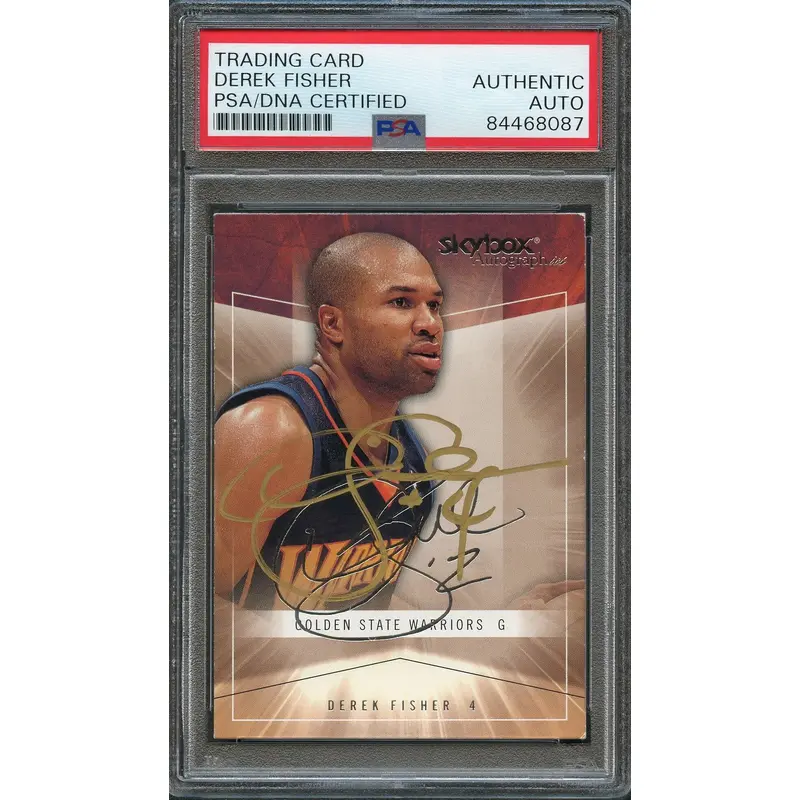 2004-05 SkyBox Autographics #2 Derek Fisher Signed Card AUTO PSA Slabbed Warriors