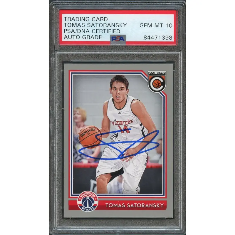2016-17 PANINI COMPLETE #400 TOMAS SATORANSKY Signed AUTO 10 PSA Slabbed Wizards