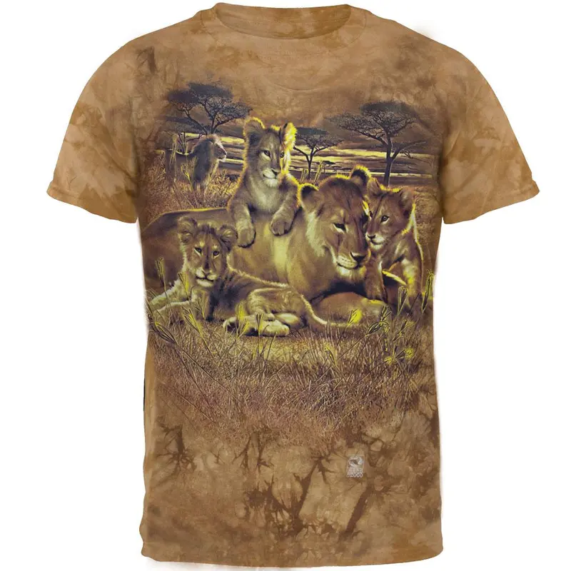 Lion Family Tie Dye Mens T Shirt