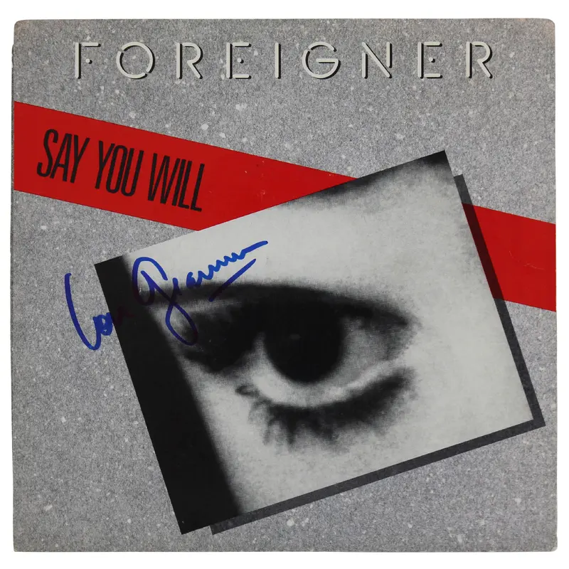 Lou Graham Foreigner Authentic Signed Say You 45 RPM Album Cover BAS #BF88154
