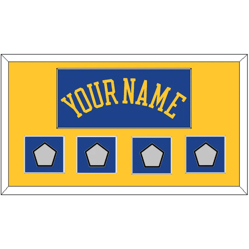 Golden State Name & 4 Finals Patches - Road Blue (2010-2019) - Single Mat 2