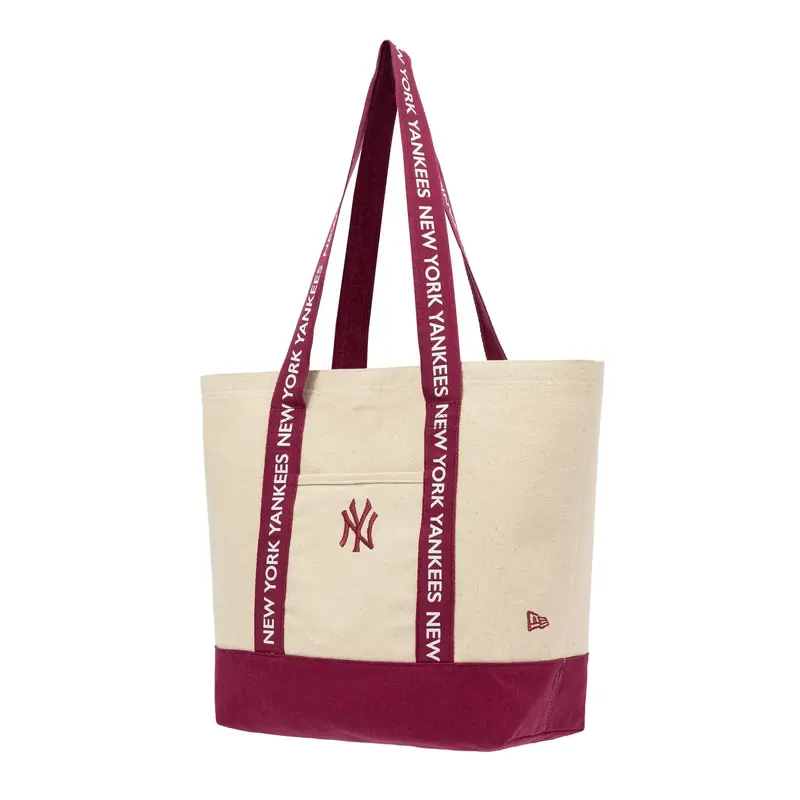 New York Yankees MLB Strap Dark Red Canvas Tote Bag