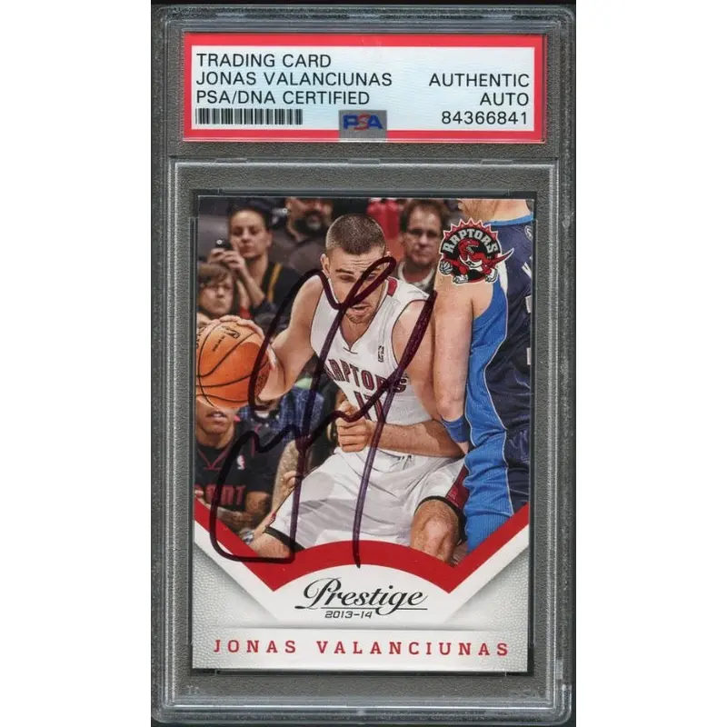 2013-14 Panini Prestige #50 Jonas Valanciunas Signed Card AUTO PSA Slabbed