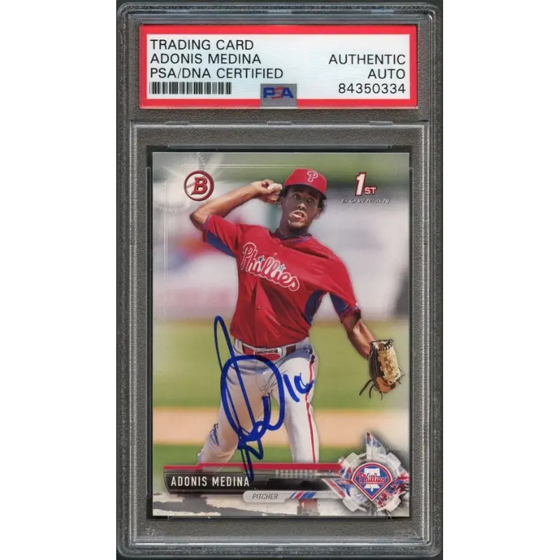 2017 Bowman #BP104 ADONIS MEDINA Signed Card PSA Slabbed Auto Phillies
