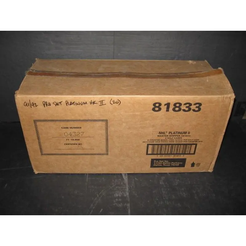 1991/92 Pro Set Platinum Hockey Series 2 Case (20 Box) (81833)