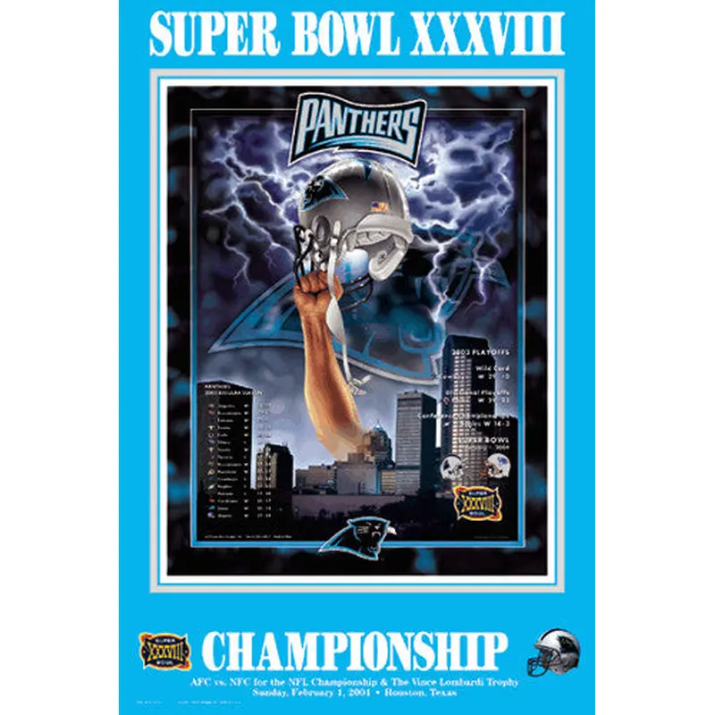 Carolina Panthers "Super Season XXXVIII" (NFC Champions) Poster - Action Images 2004