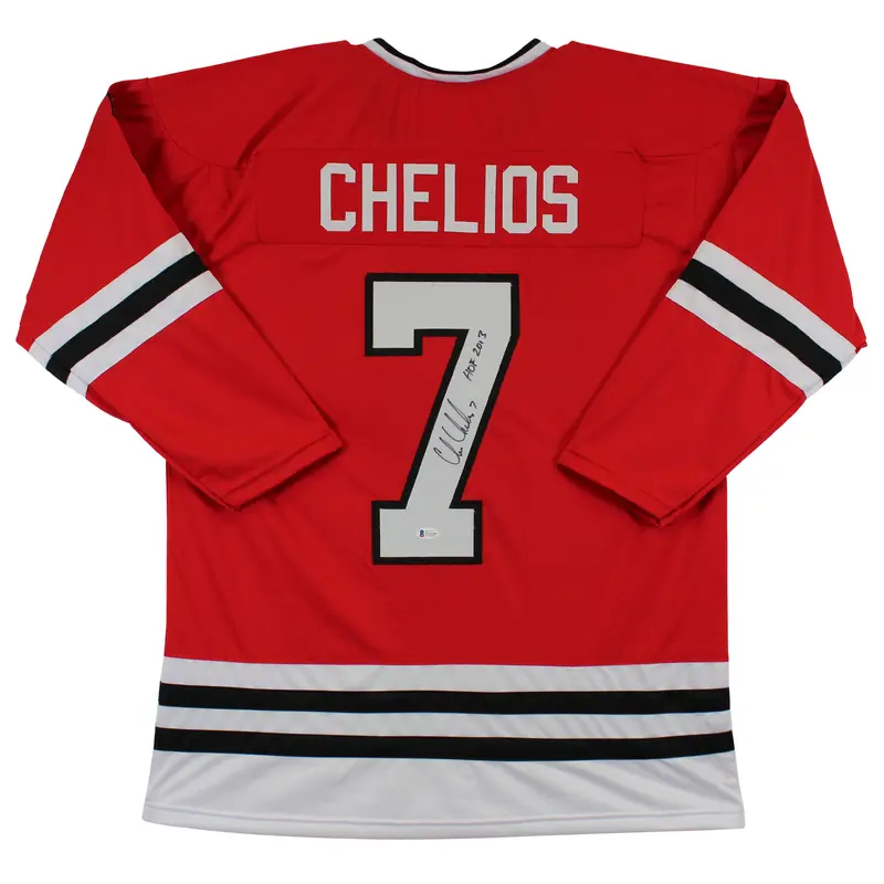 Chris Chelios "HOF 2013" Authentic Signed Red Pro Style Jersey BAS