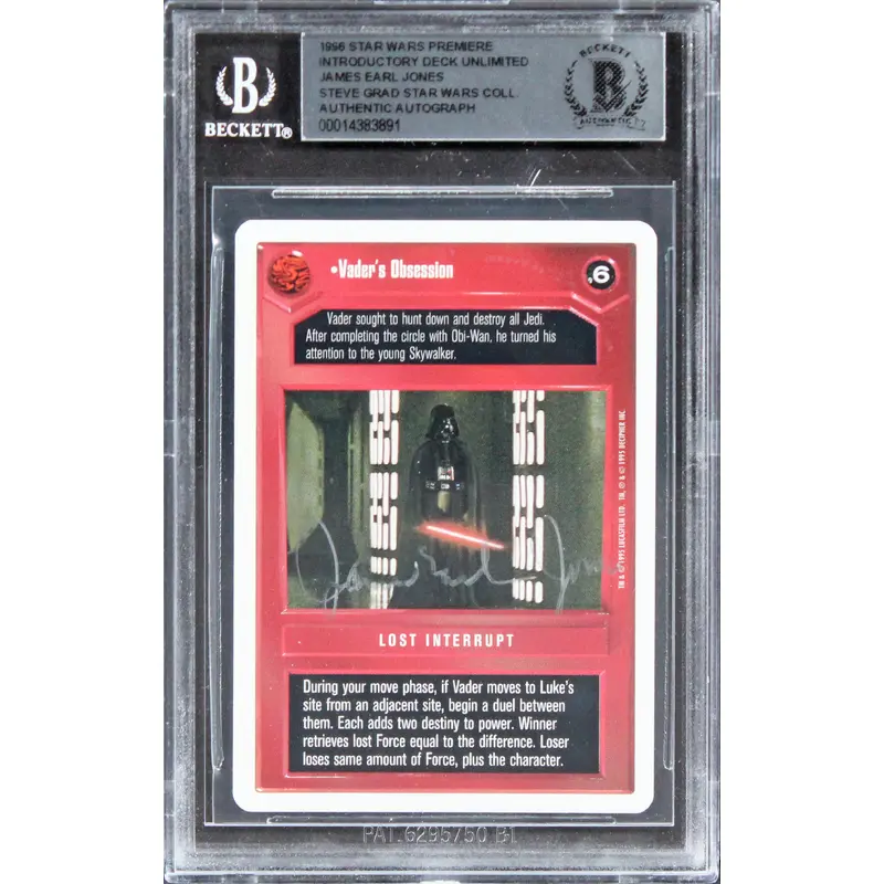 James Earl Jones Star Wars Signed 1996 Star Wars Premiere IDU Card BAS Slabbed
