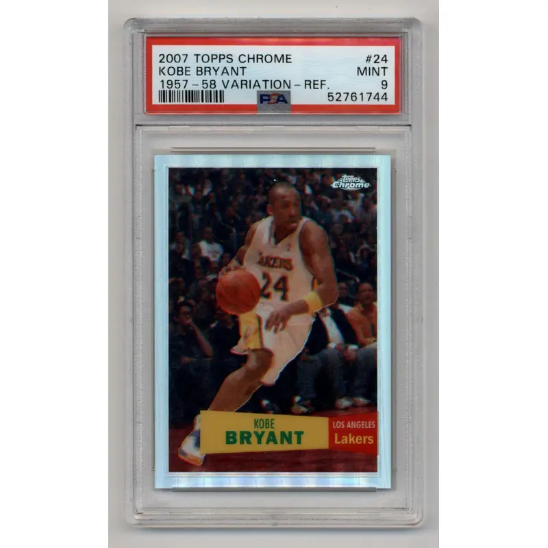 Kobe Bryant 2007-08 Topps Chrome 1957-58 Variation Refractor 763/999 #24 PSA 9 Mint