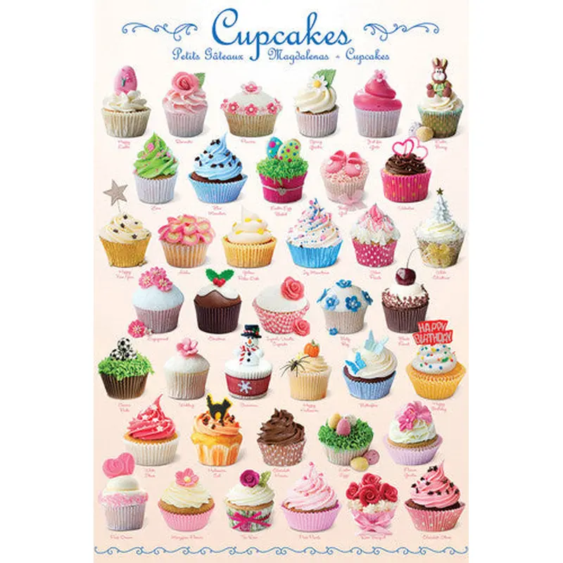 The Cupcakes Poster (39 Creations - Delicious Bakery Desserts) - Eurographics