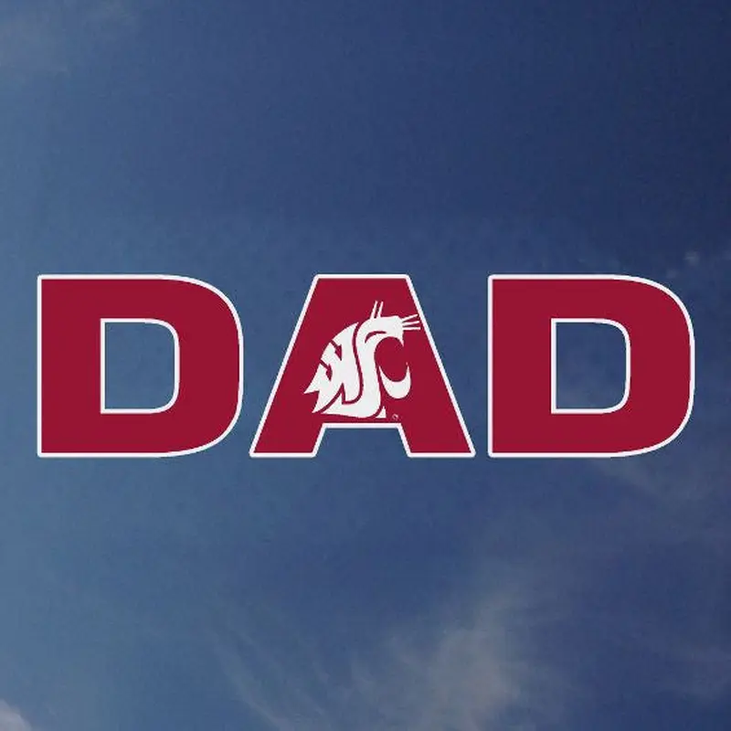 WSU Dad Decal with White Coug Logo